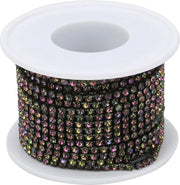 Catenella di cristallo alta densità - Catenella per artigianato DIY con uncino largo - Catenella per decorazione domestica e disegno di abbigliamento - Orecchini - Nero