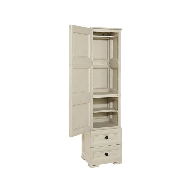 ARMADIO CON APPENDIABITI ANGORA 40X43X164 CM – MOBILE VERTICALE CON RIPIANO E 2 CASSETTI PER ORGANIZZAZIONE CAMERA E INGRESSO