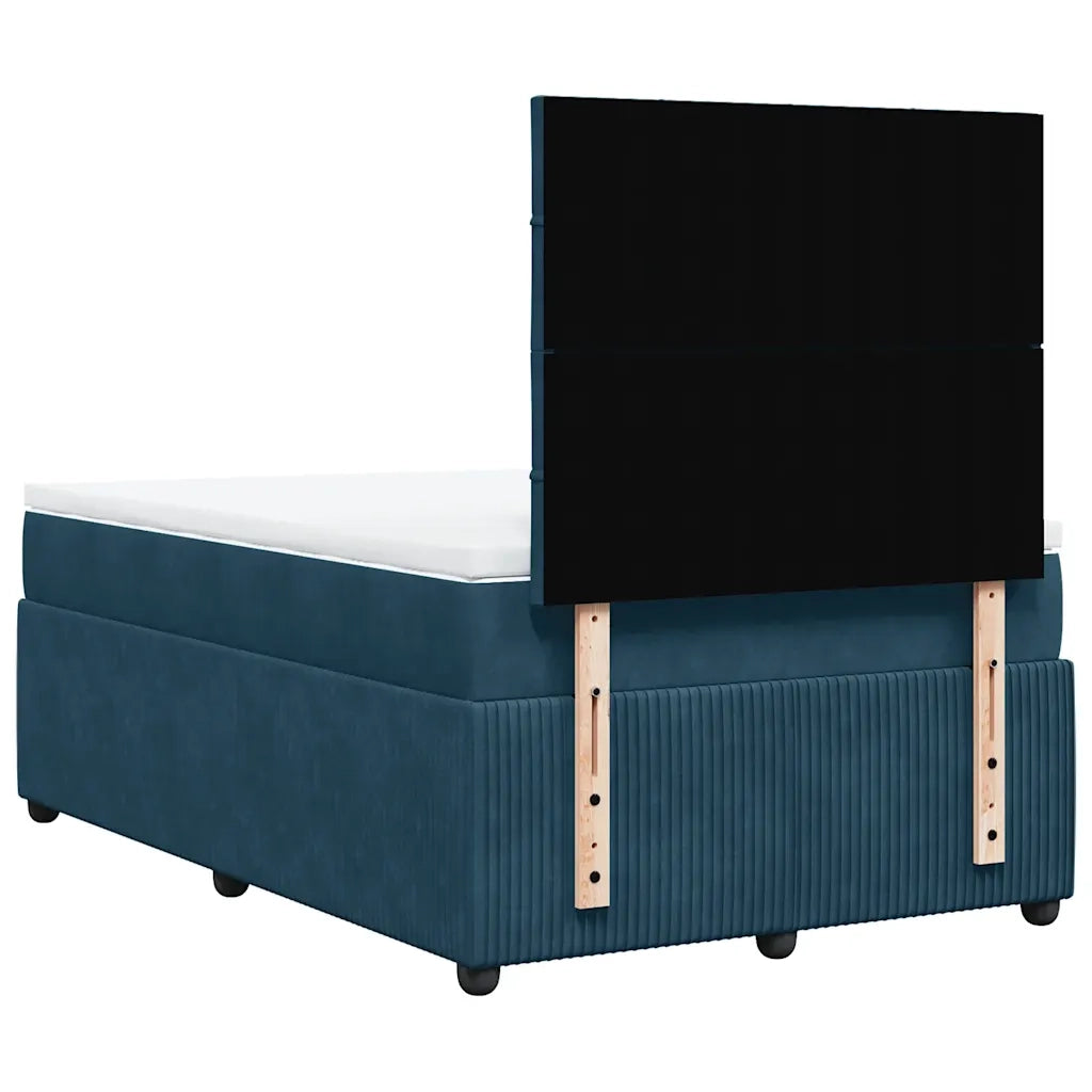 vidaXL Giroletto a Molle con Materasso Blu 120x190 cm in Velluto
