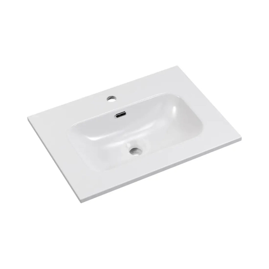Set da bagno TORNADO: mobiletto beige sotto lavabo 60cm + lavabo incassato bianco