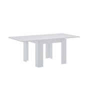 Tavolo Moderno Allungabile Con Meccanismo Centrale Estensibile Gambe Spesse Per 4 O 8 Persone Cucina E Sala Da Pranzo 90 X 90 / 180 X 90 Cm Bianco