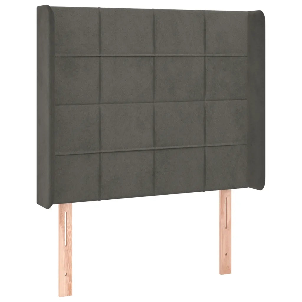 Letto a Molle con Materasso e LED Grigio Scuro 90x190cm Velluto
