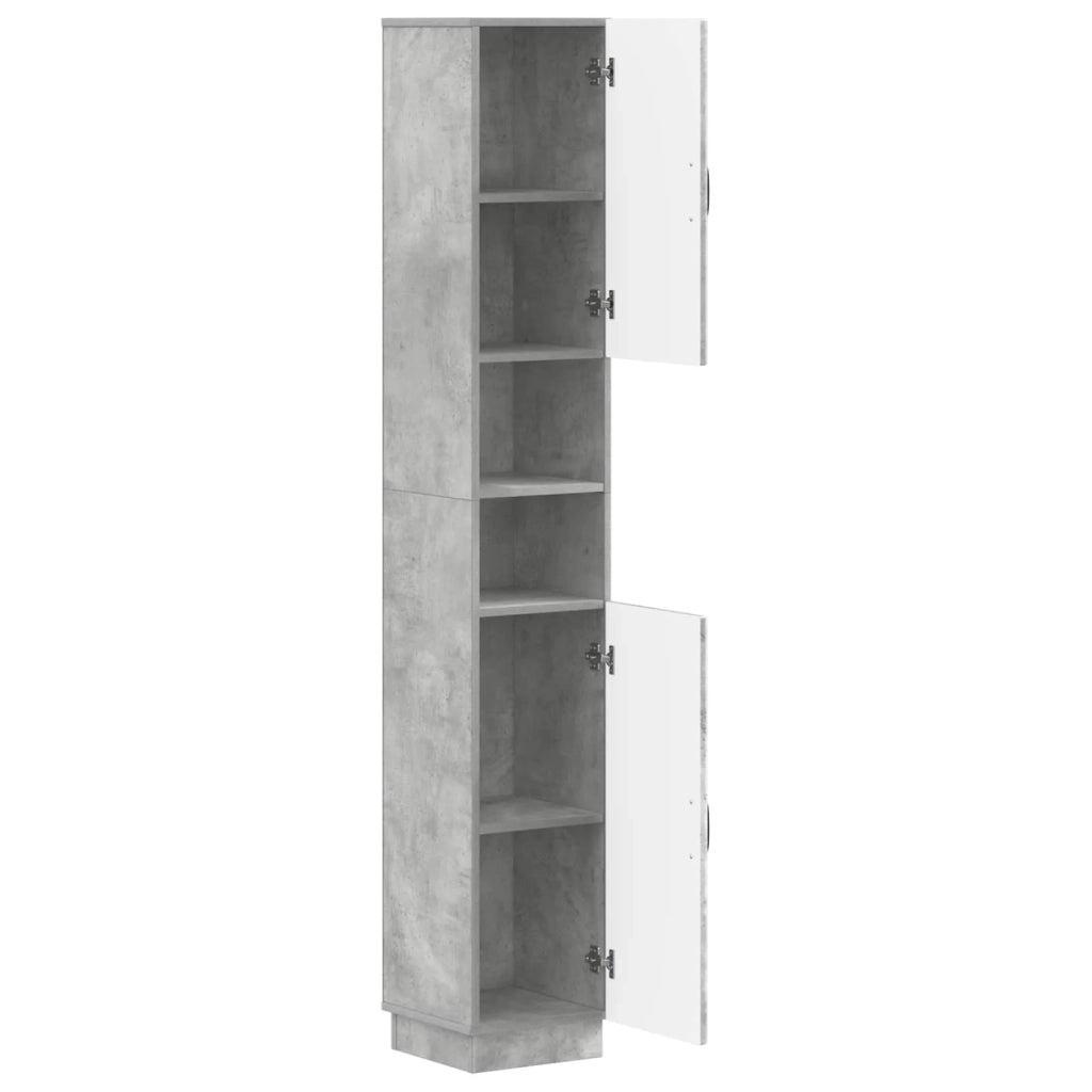 Armadio da Bagno con Ripiano Aperto HOORN Grigio Cemento 897258