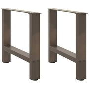 Set di 2 gambe per tavolino da caffè quadrate dal design moderno 50 x 43 cm con piedini regolabili in acciaio naturale 02_0057523