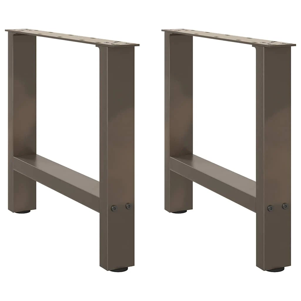 Set di 2 gambe per tavolino da caffè quadrate dal design moderno 50 x 43 cm con piedini regolabili in acciaio naturale 02_0057523