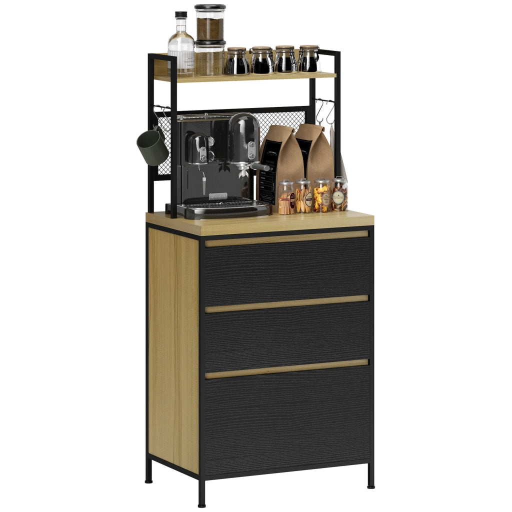 Armadio da cucina industriale con 3 cassetti e ripiano ¨C zephmum ¨C 60x40x132cm