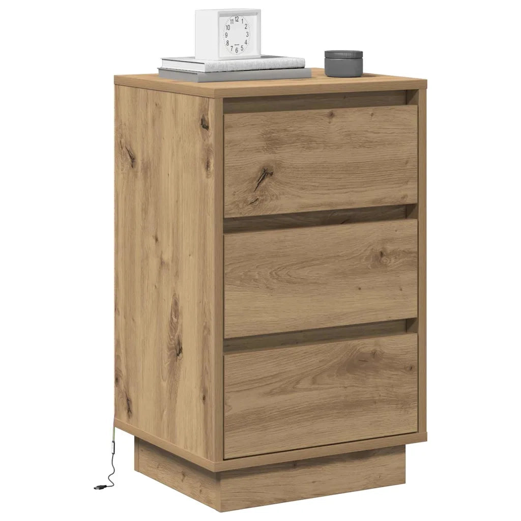Comodino | Armadio da Notte | Mobiletto da notte Rovere artigianale 39 x 34,5 x 65 cm