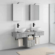 Set di Armadi da Bagno 5 pz Sonoma grigio Legno ingegnerizzato 3406276