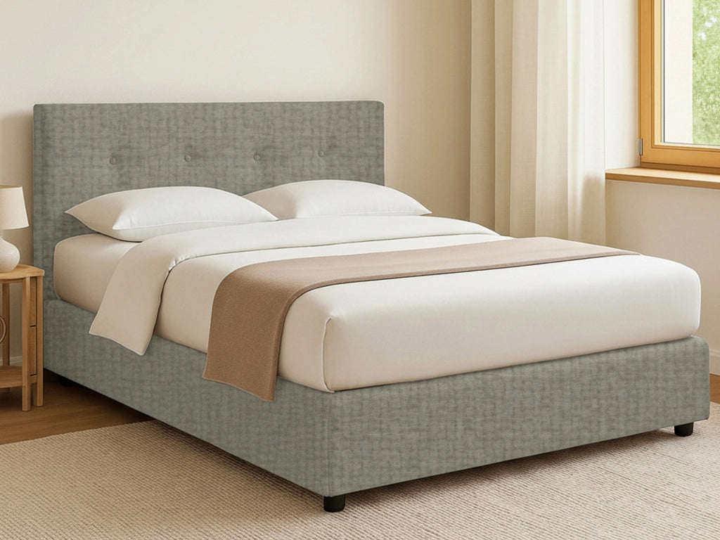 Bolton, Letto Piazza e Mezza Sfoderabile Made in Italy, Grigio
