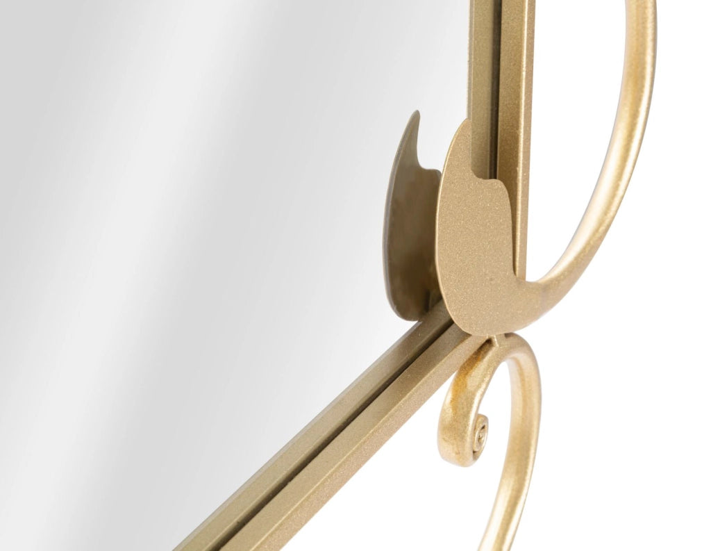 Specchio Petal 80x4x110 cm in Ferro e MDF Oro