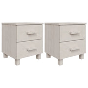 Set di 2 Comodini | Armadio da Notte | Mobiletto da notte HAMAR Bianchi 40x35x44,5 cm in Legno di Pino