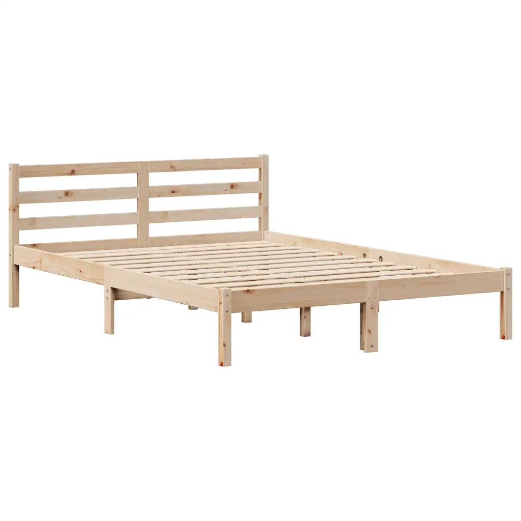 Letto senza Materasso-Struttura Letto 140x190 cm in Legno Massello di Pino 416557