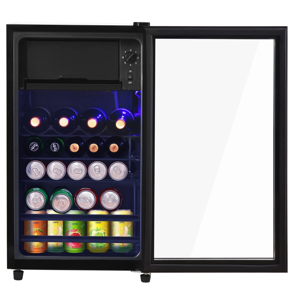 Frigorifero 76 L con congelatore 6 L; nero; acciaio inox