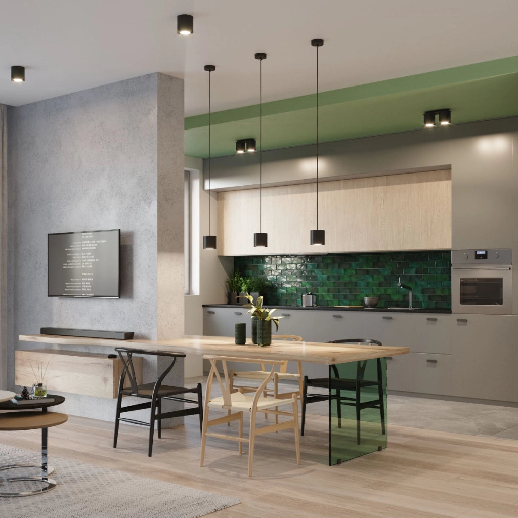 Lampada da parete e soffitto moderna ORBIS Deep Space in alluminio nero cilindrico 2x10W LED