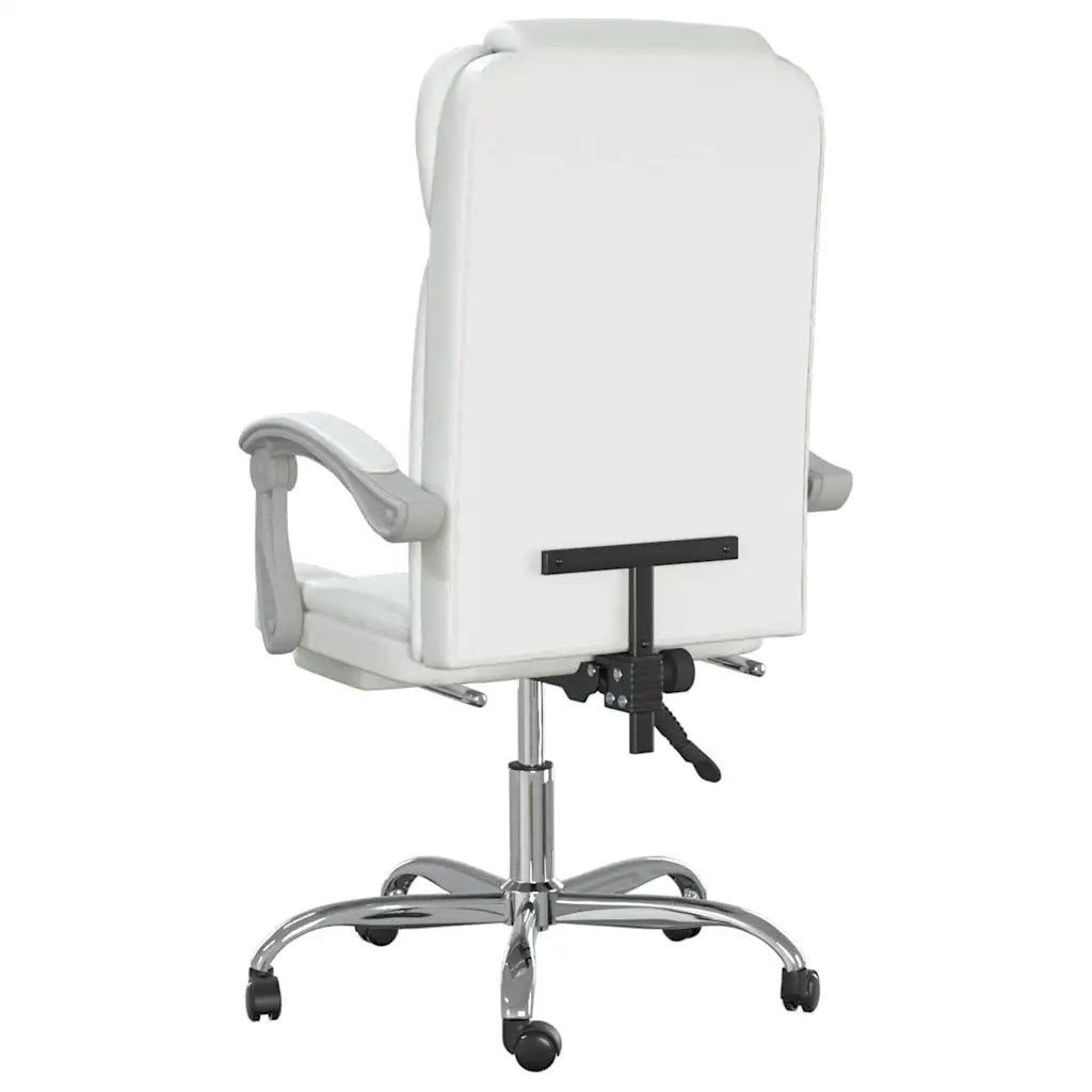 Sedia per studi-Poltrona da Ufficio Reclinabile Bianca in Similpelle 516486