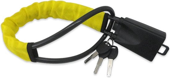 Blocco Cingolo - Blocco Rotativo - Prevenzione di Furto dell'Auto - per Auto / Camion / Furgone / Bus - Blocco Cingolo - Sicurezza dell'Auto - 3 Chiavi - Cavo in Acciaio Smaltato - Cavo in Acciaio Rafforzato - Il Ladro Non Può Iniziare
