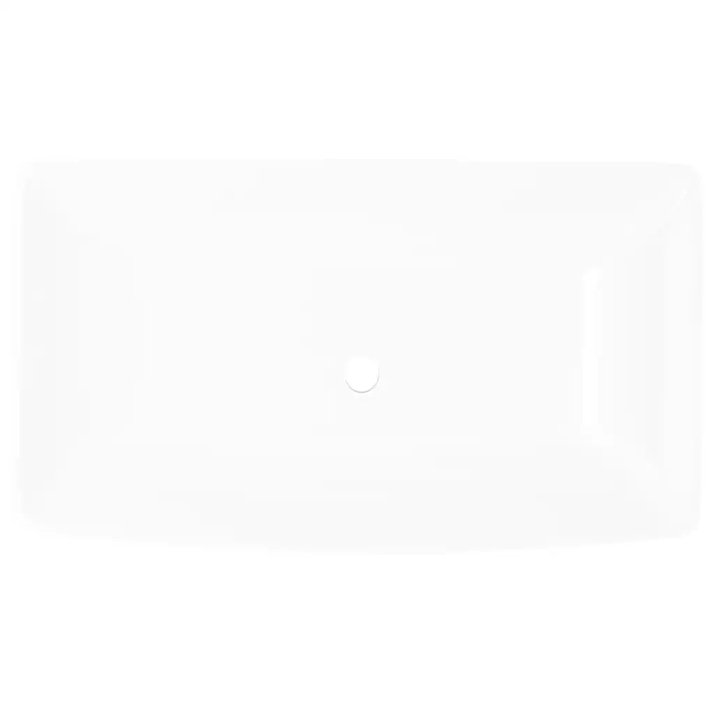 Lavello-Lavandino-Lavabo Bianco in Ceramica di Lusso Rettangolare 71 x 39 cm
