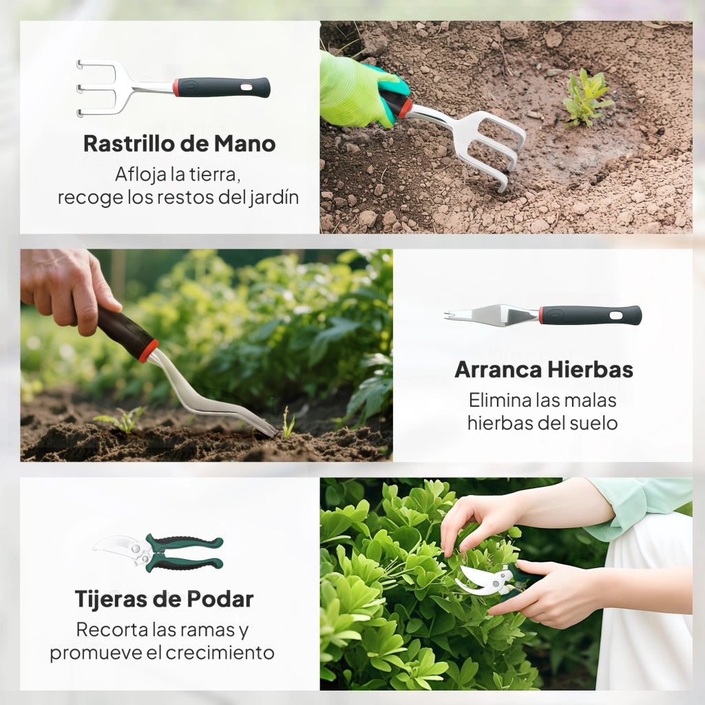 Set Giardinaggio ¨C Zephmum ¨C 9 Pezzi Alluminio con Tijeras de Podar