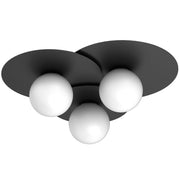 Plafoniera decorativa Flat 3xE27 nera acciaio Luminex