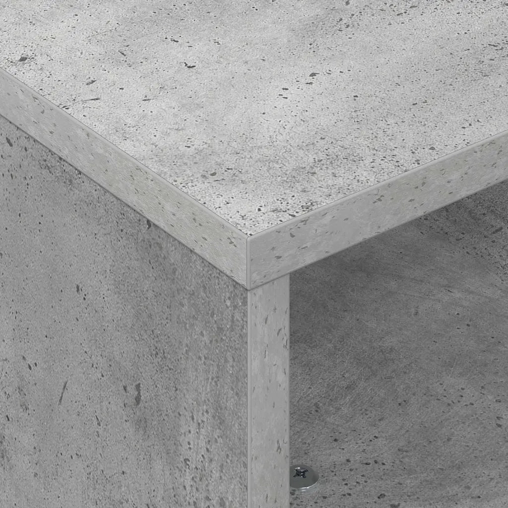 Tavolino con Ruote Grigio cemento 50,5 x 50 x 30 cm