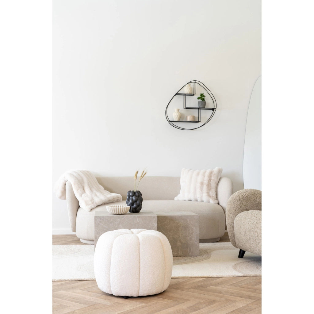 Plaid Galena, Bianco, Poliestere, 180x130x1 cm