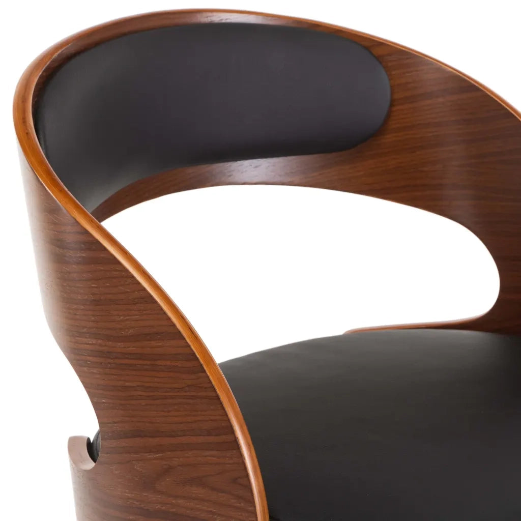 Sedie da Pranzo Girevoli 4pz Nere in Legno Curvato e Similpelle 3054909