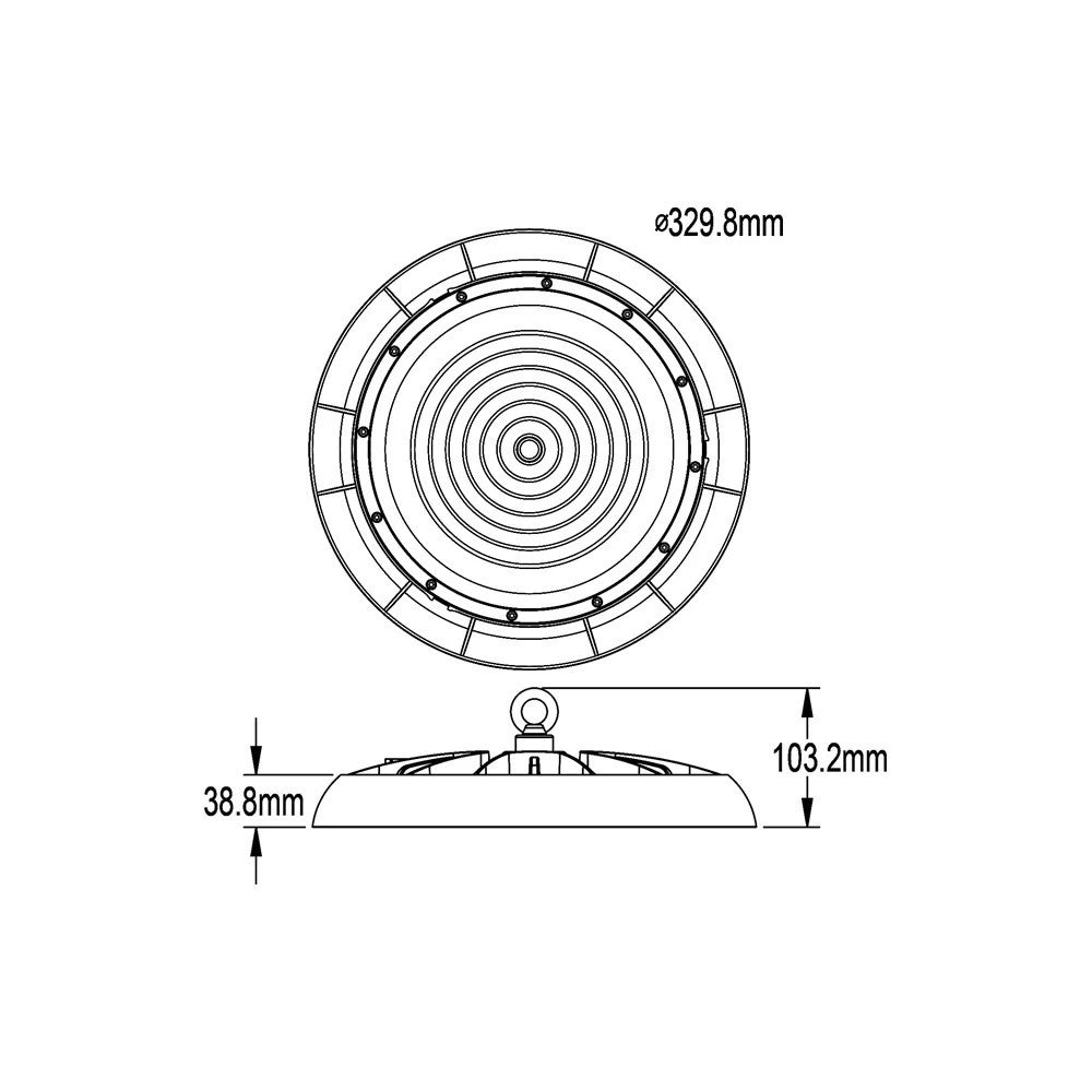 Trade Shop - Faretto Led Ufo Lampada A Sospensione 200w 22000lm Ip65 Luce Fredda 6500k He-200w-f -