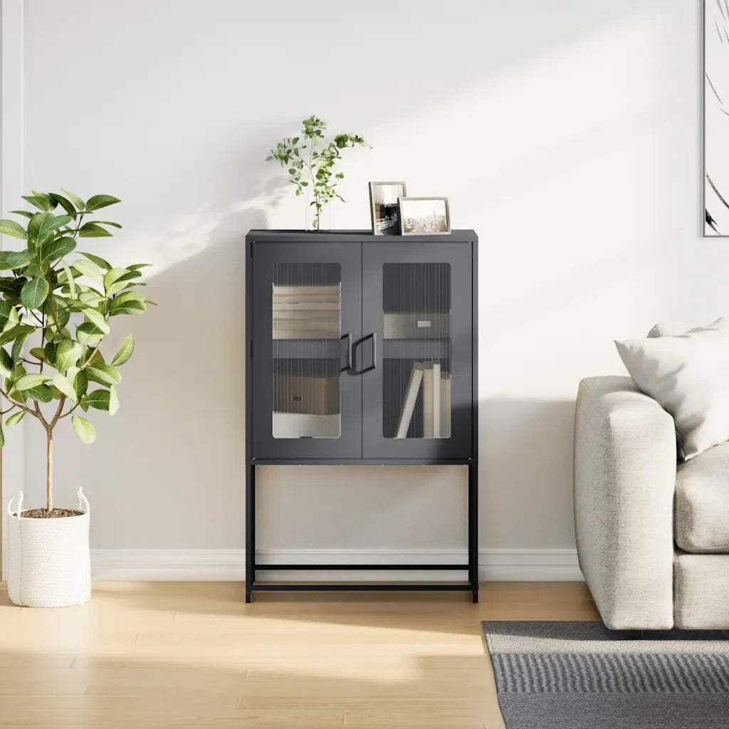Credenza Antracite 68x39x107 cm Acciaio 853376