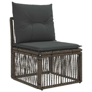 Set Divano da Giardino 4 pz | Set Salotto da Giardino Grigio e Grigio Scuro polyrattan