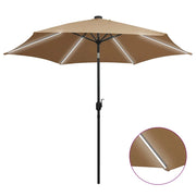 Ombrellone con LED e palo in alluminio 300 cm tortora 02_0008087