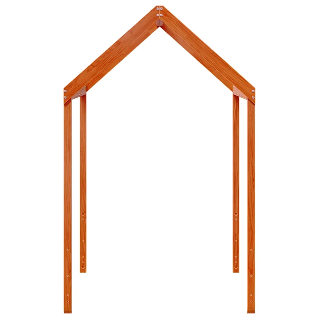 Tetto Letto Bambini Marrone Cera 207x80,5x151,5cm Massello Pino