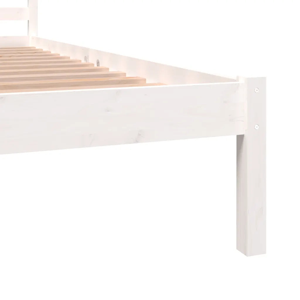 Giroletto-Struttura Letto in Legno Massello 135x190 cm Bianco Small Double