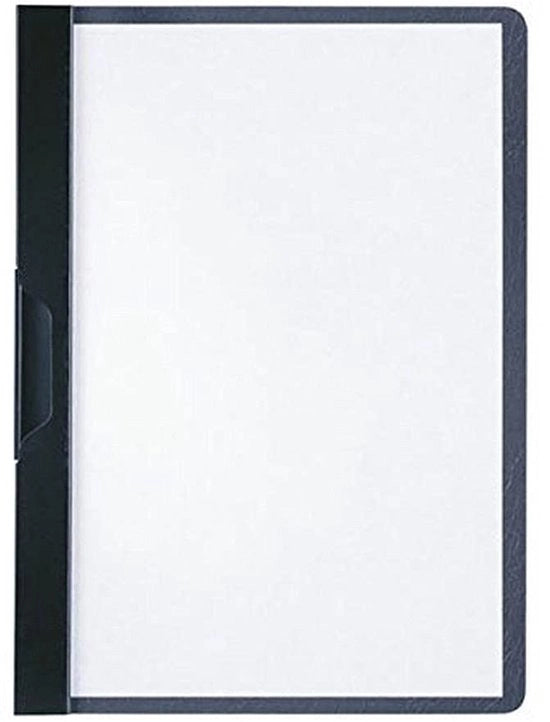 Clip per cartelle A5 in plastica rigida, fino a 30 fogli A5, nero, pacchetto da 25, 221701