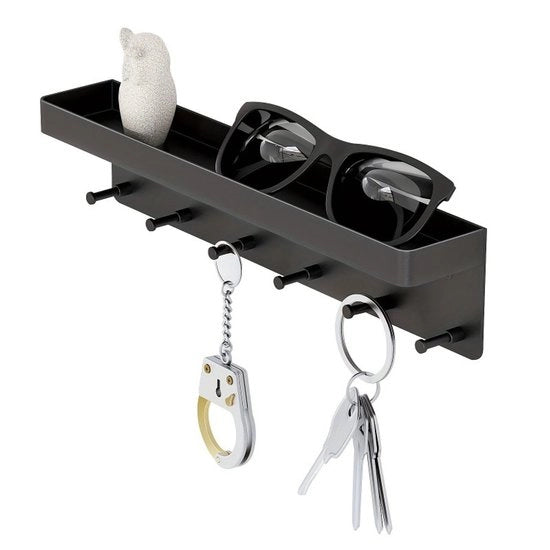 Rack di chiavi senza fori - pannello di parete - Mobile per la stanza da bagno - Orecchiatura per la porta - Mobile per piccoli oggetti - Mobile per la porta