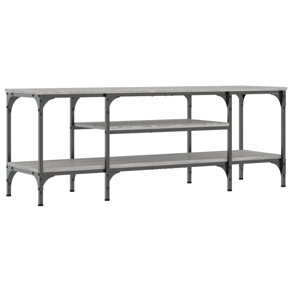 Mobile TV Grigio Sonoma 121x35x45 cm Legno Multistrato e Ferro 831806