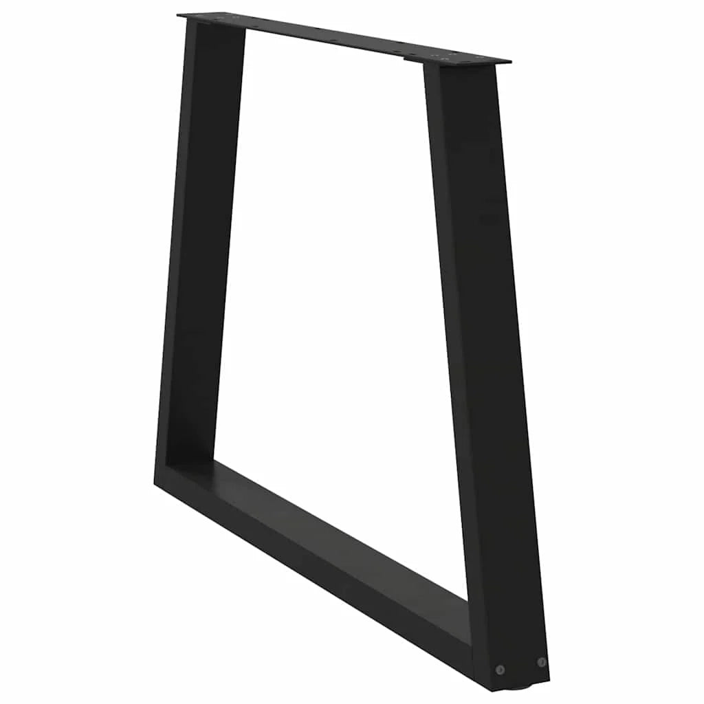 Set di 2 gambe per tavolo a V 100 x 72-73,3 cm con piedini regolabili stile moderno acciaio nero 02_0056869