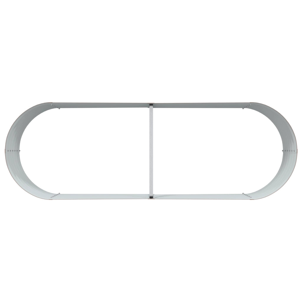 Letto da Giardino Rialzato Marrone Effetto Legno 240x80x44 cm Acciaio