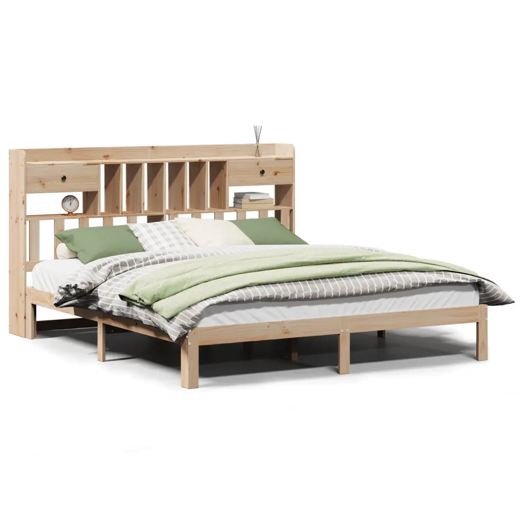 Letto Libreria senza Materasso 180x200 cm in Legno di Pino 3322607