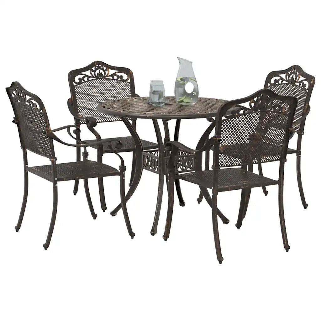 Set da Pranzo per Giardino 5 pcs Bronzo Alluminio 3334700