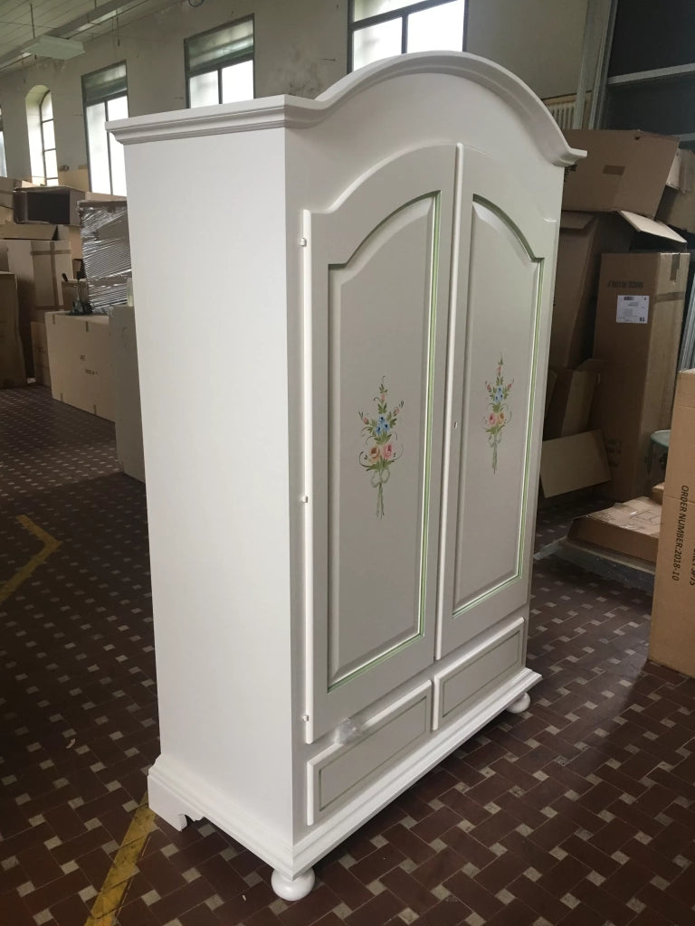 Armadio shabby 2 ante in legno decorato 125x61x200 (503) - Mobili 2G