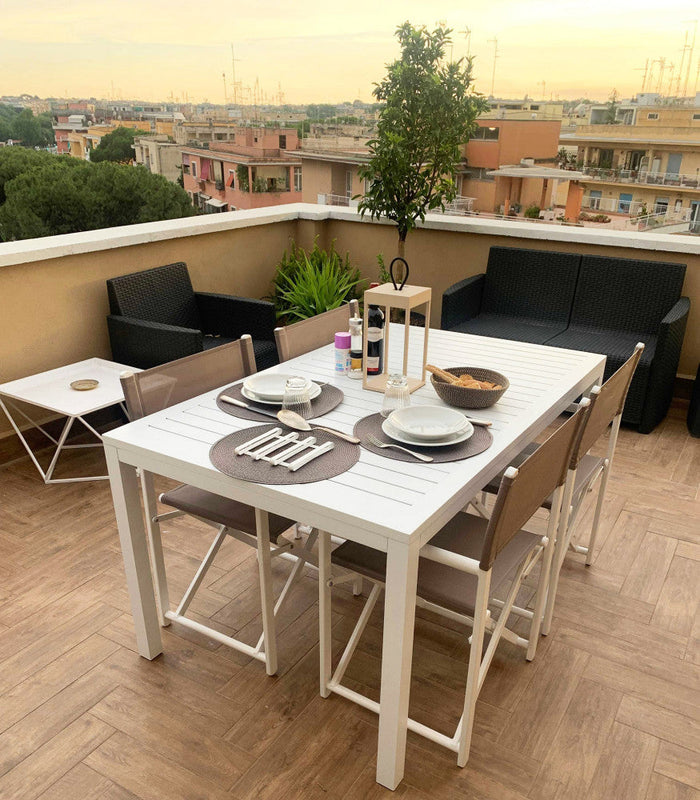 Tavolo Milo 150x90x74 h cm in Alluminio Bianco