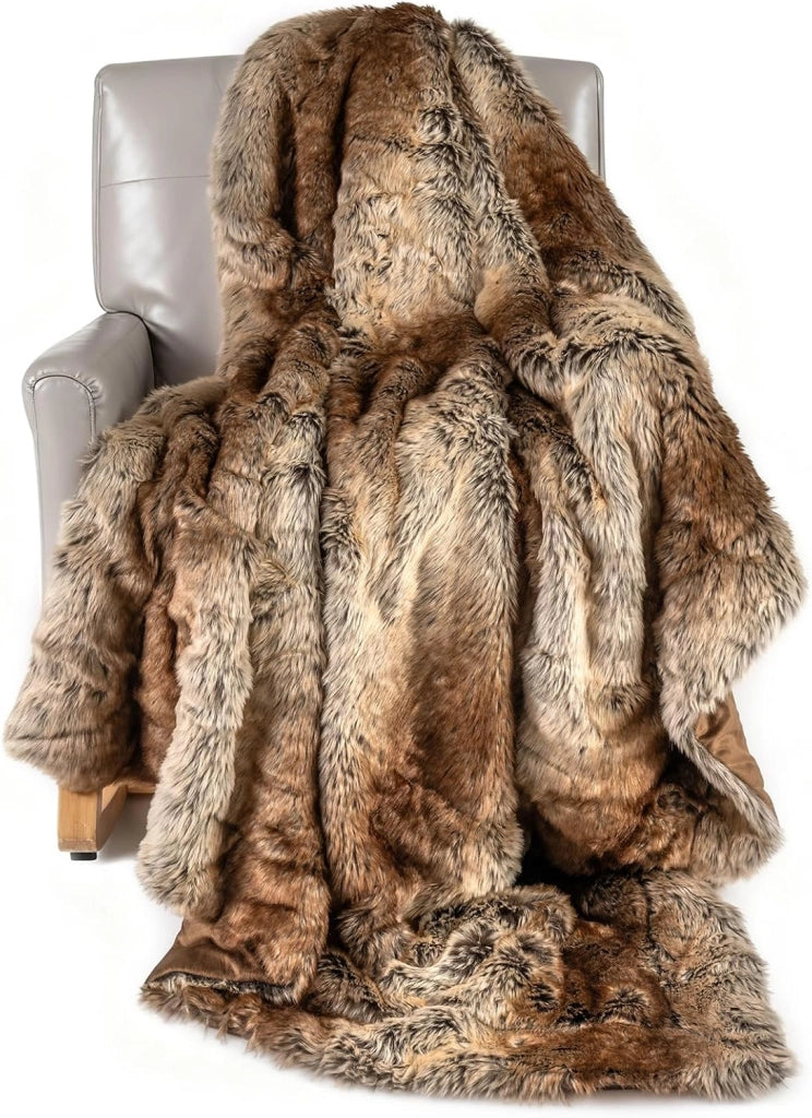 Pelosa per Letto Matrimoniale, Coperta in Pelliccia Sintetica Morbida e Soffice, Plaid di Lusso Spesso Caldo per Letto, Divano, 153 x 203 cm