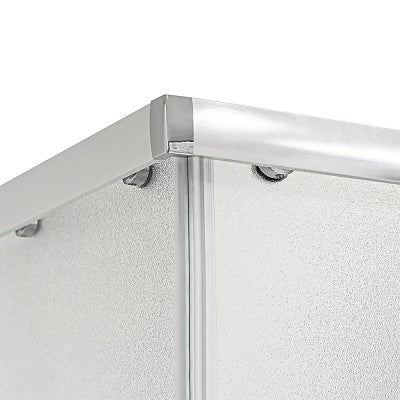 Box doccia semicricolare 90x90 doppio scorrevole con vetro temperato opaco e profili cromo Geo