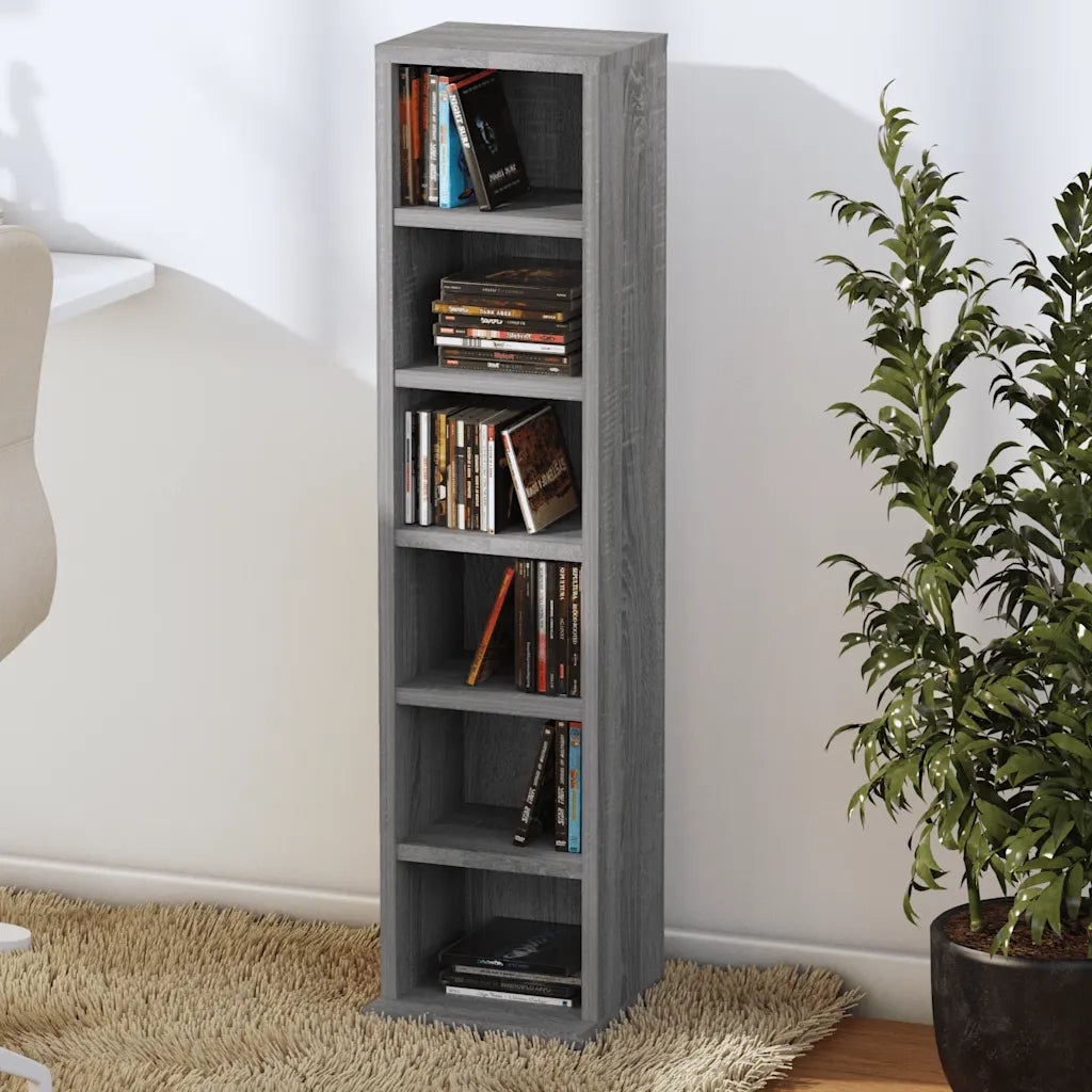 Mobile Porta CD Grigio Sonoma 21x20x88 cm in Legno Multistrato CFW5489171