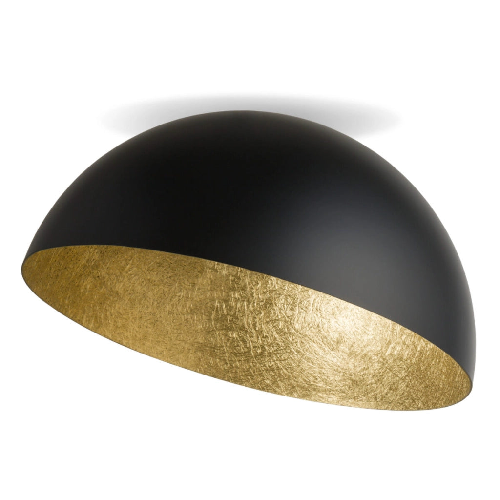 Plafoniera cupola nera oro 70cm E27 15W Sigma Sfera