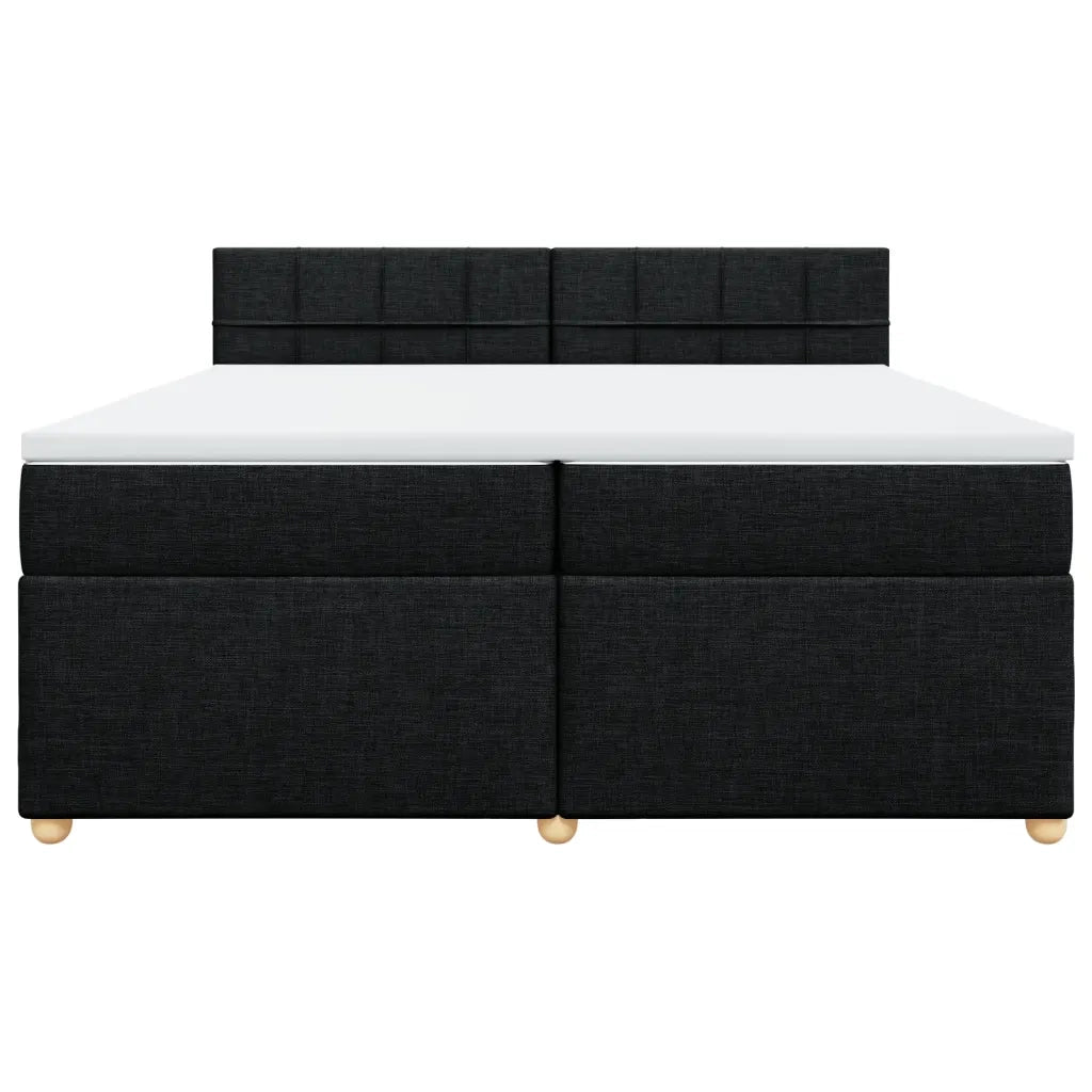 Giroletto a Molle con Materasso Nero 200x200 cm in Tessuto
