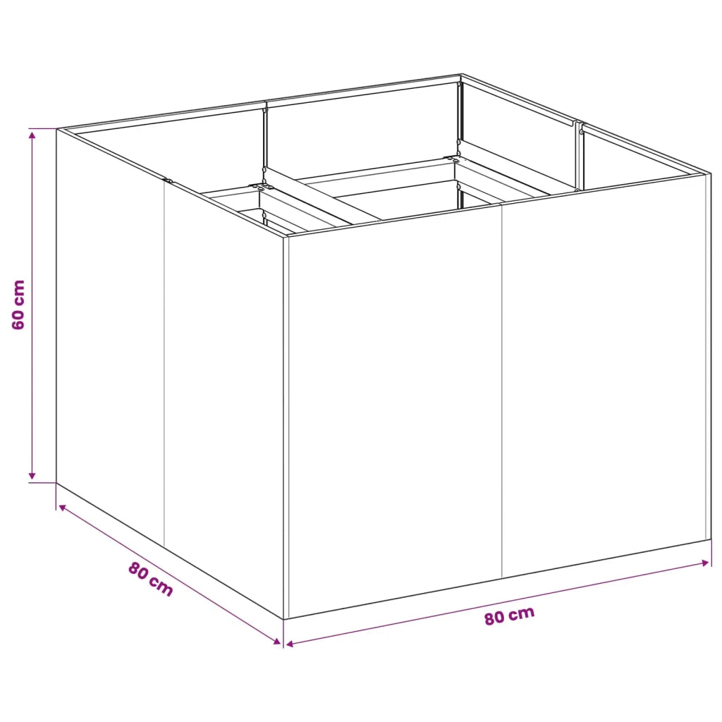 Vaso da giardino Argento 80 x 80 x 60 cm Acciaio zincato 8005923