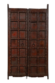 Biscottini Porta portone in legno massello e ferro da interno o da esterno vecchia e antica medievale scorrevole