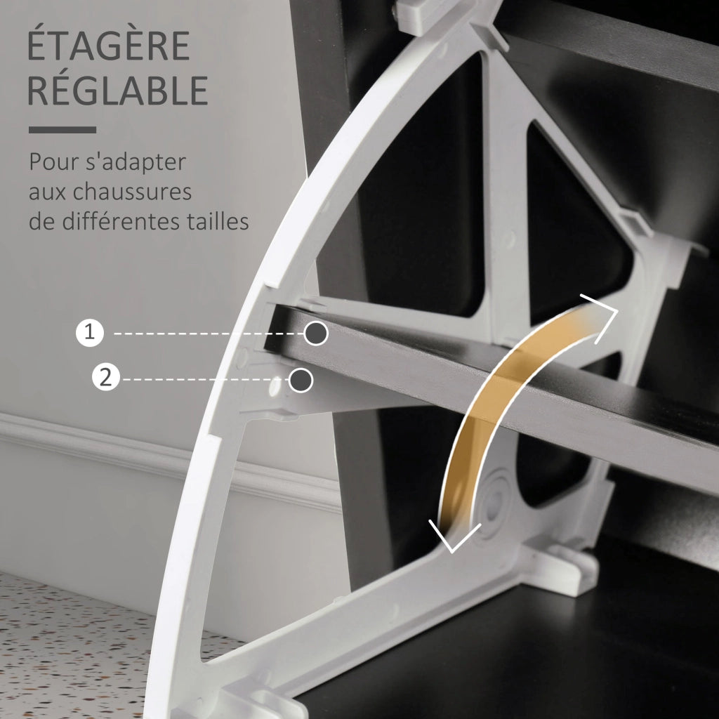 Mobile Ingresso con Specchio, Panchina e Appendiabiti ¨C Minimal ¨C Nero, Legno Multistrato, 80x30x180 cm