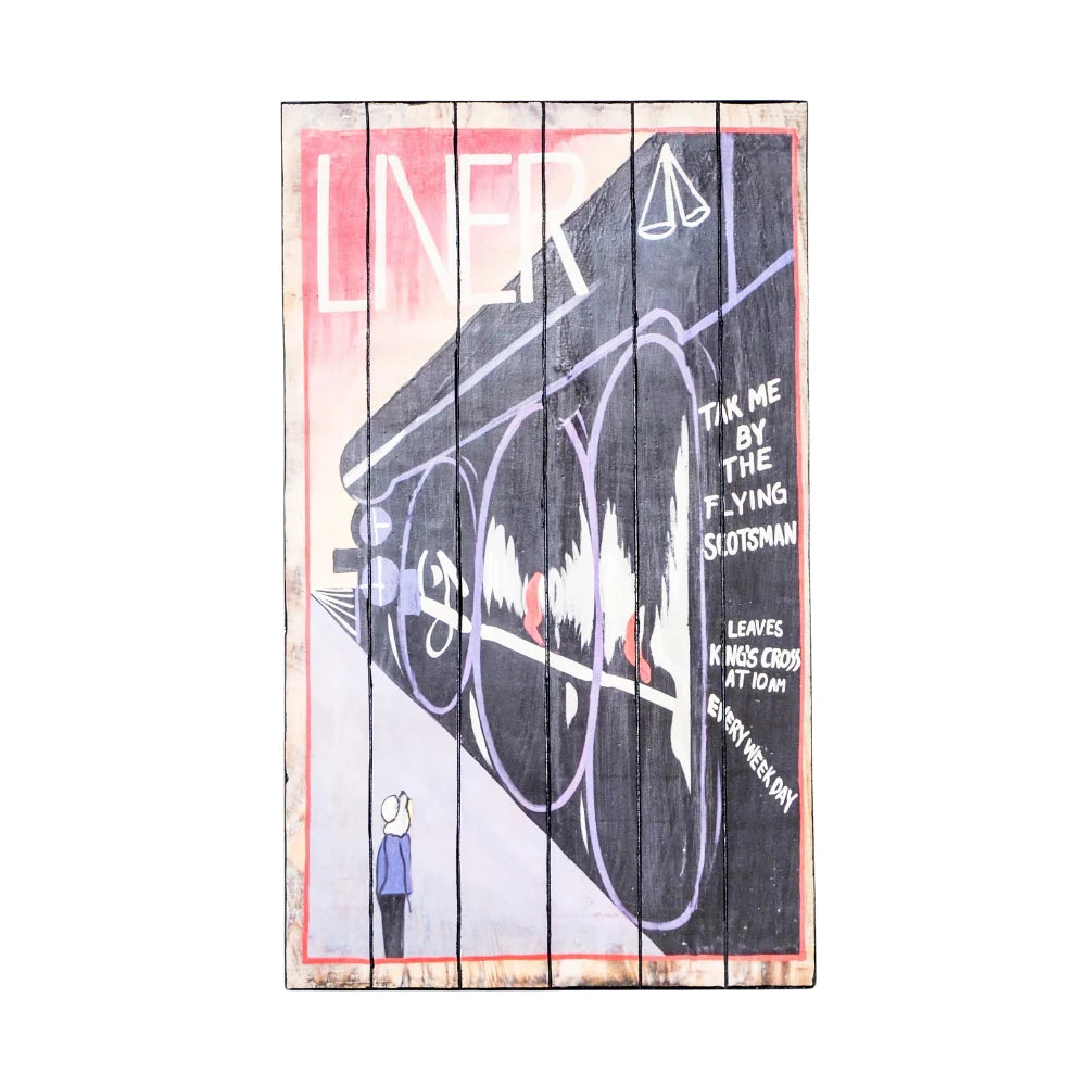 Stampa su legno da parete train 60x100 cm design moderno | Duzzle